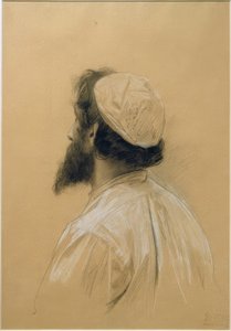 Jeune homme barbu avec casquette en profil perdu - Gustav Klimt